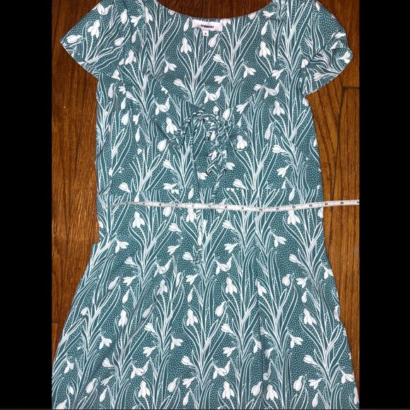 Miaou green and white floral lace up dress size small (s) - Picture 3 of 8